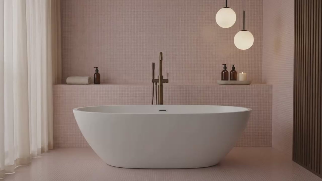 BLOEMENDAAL Freestanding Bathtub — 69" Oversized Oval Soaking Tub