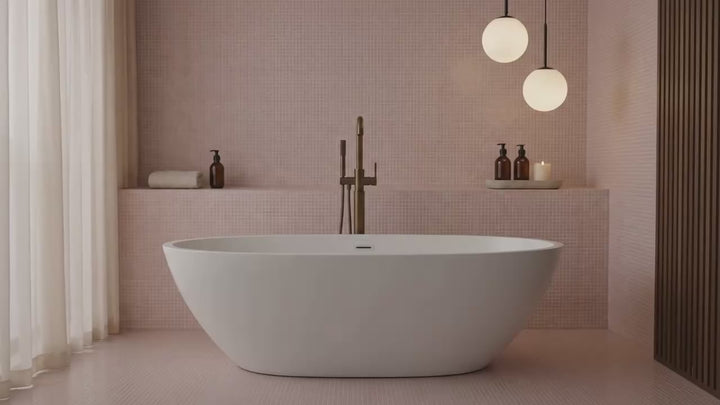 BLOEMENDAAL Freestanding Bathtub — 69" Oversized Oval Soaking Tub